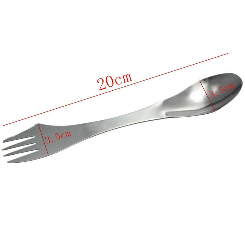 Spoon 3in1 Fork Stainless Steel Spork Cutlery Utensil Combo Kitchen Picnic Tool