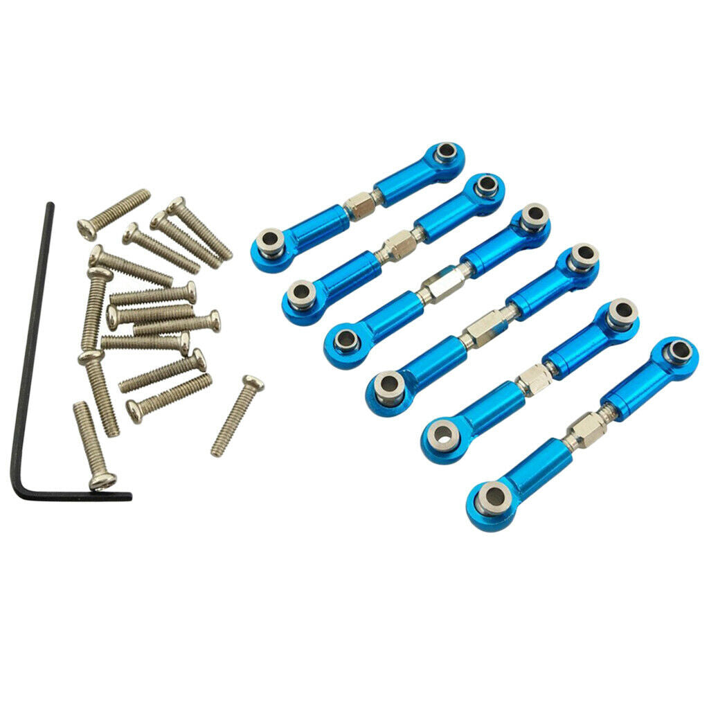 12pcs Metal Steering Linkages Front/Rear Pull Rods for WLtoys K929 A959-B A969-B