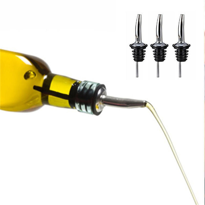 3x Stainless Steel Liquor Spirit Pourer Free Flow Bottle Pour Spout StoppeY SJ