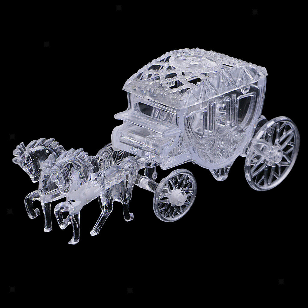 12Pcs/Lot Clear Candy Boxes, Retro Carriage Shaped Wedding Favor Boxes Party
