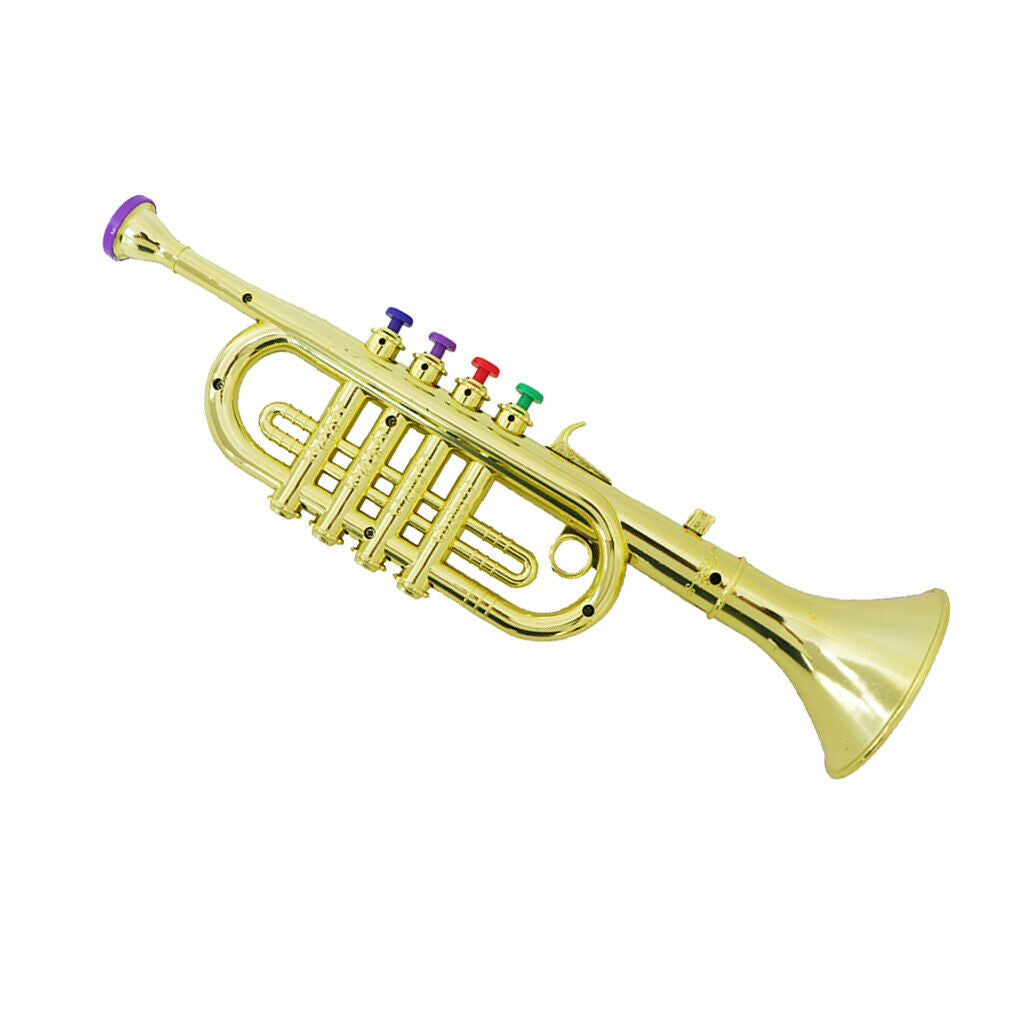 34cm Trumpet Present Horn Wind Instrument with 3 Colored Keys Lightweight