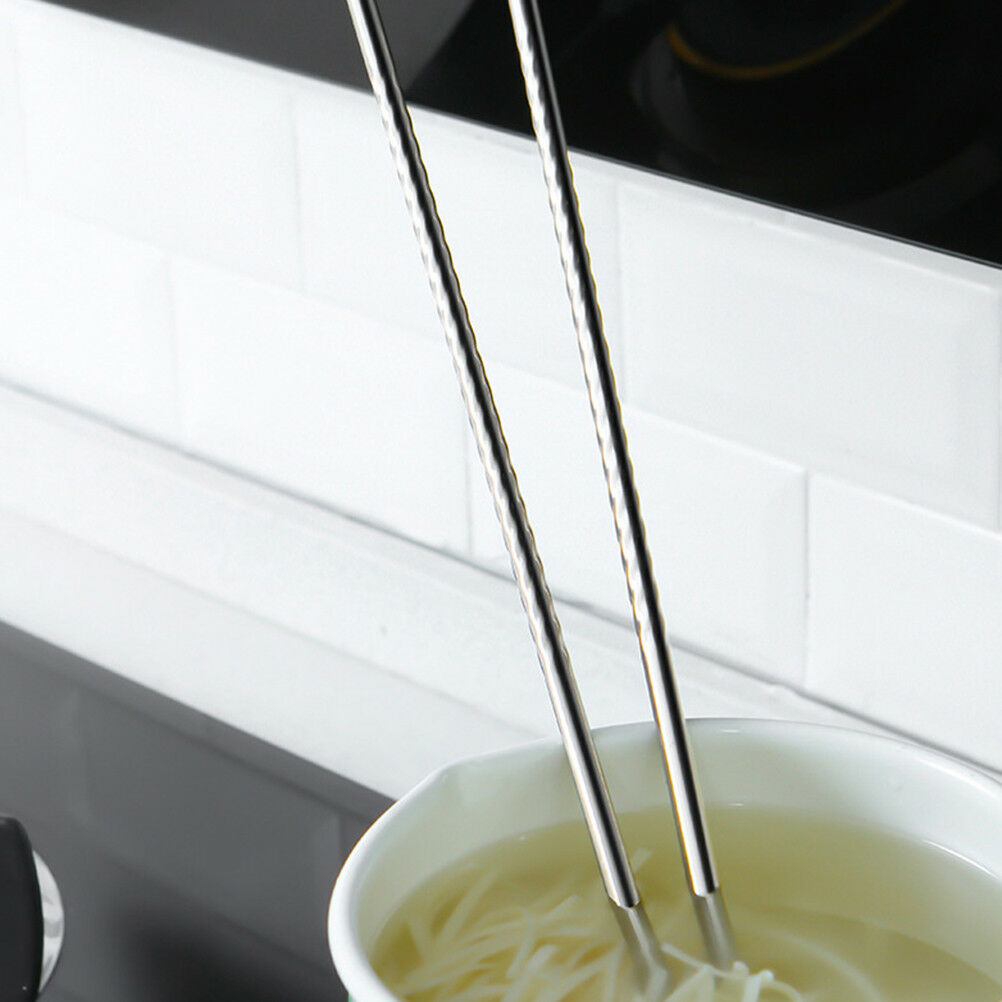 1Pair Stainless Steel Extra Long Hot Pot Cooking Frying Noodle Chopstick.l8