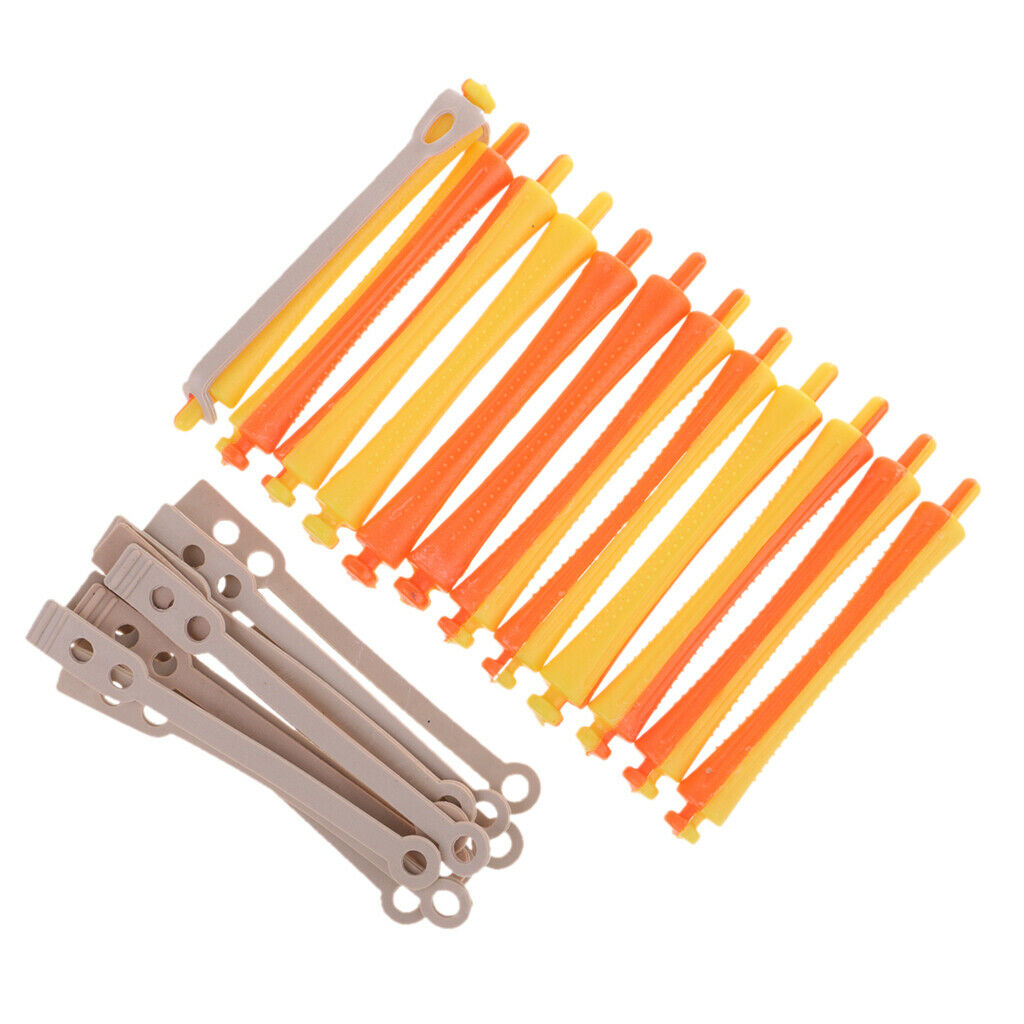 12Pcs Salon Barber Hairdressing Perm Rods Curlers Perming Rollers Tools Set
