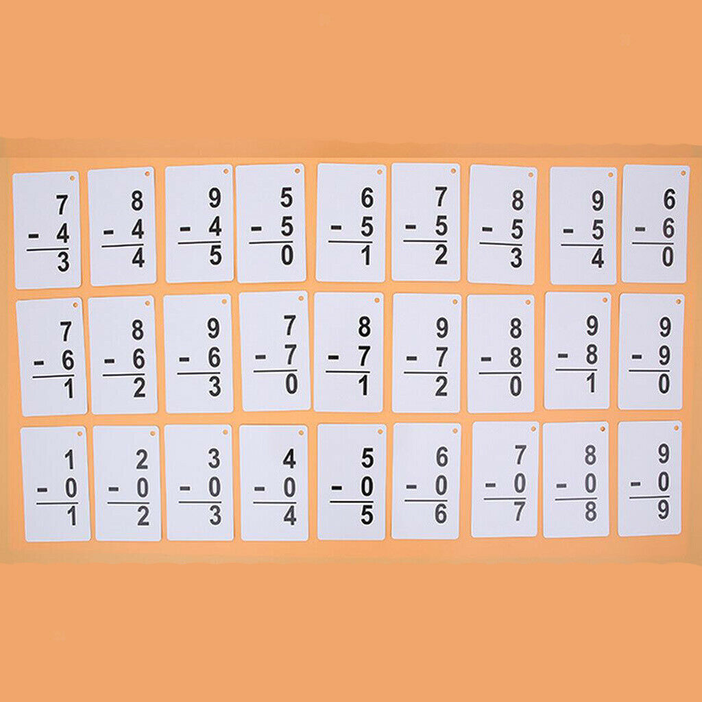 Portable 216 Pcs(4 Set) Kids Math Flashcards (+ ï¼Ã— Ã·) Erasable Suitable for
