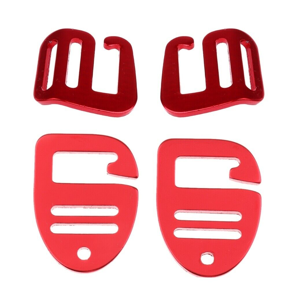 4Pcs 1'' G Hook Outdoor Webbing Buckle Carabiners Hardware 25mm Red