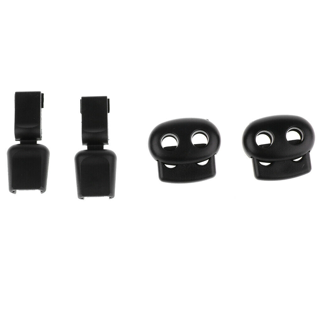 No Tie Nylon Shoelace Lock Fastener Locking Replacement Set Trainer Black