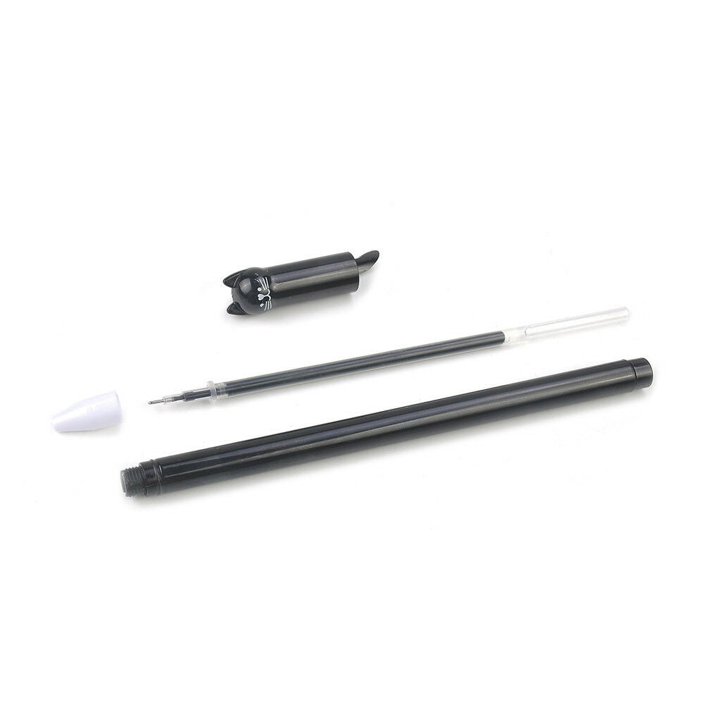 6PCS 0.5mm Cat Gel Pen Black Ink Pen Lovely Stationery School Office Supplies