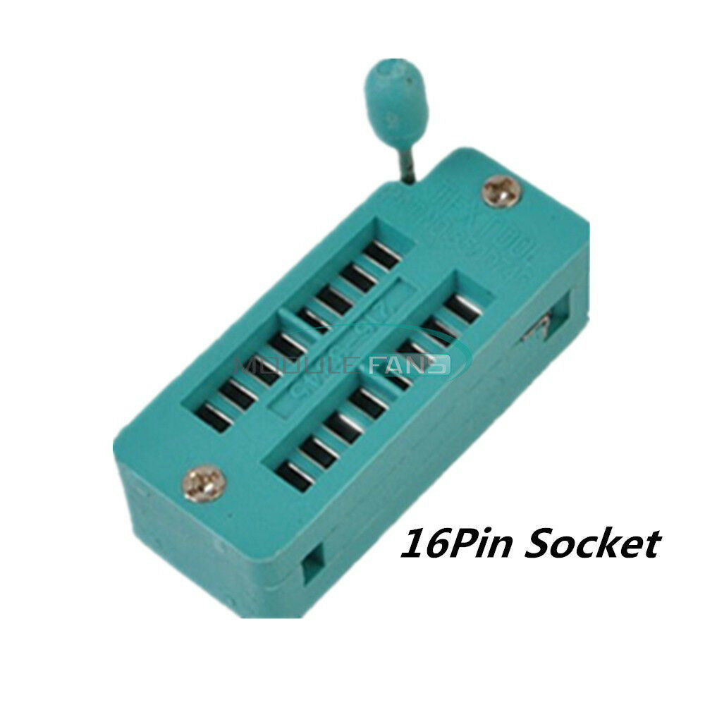 2PCS IC Socket Universal ZIF DIP Test Tester Narrow Body 16 Pin 16P New