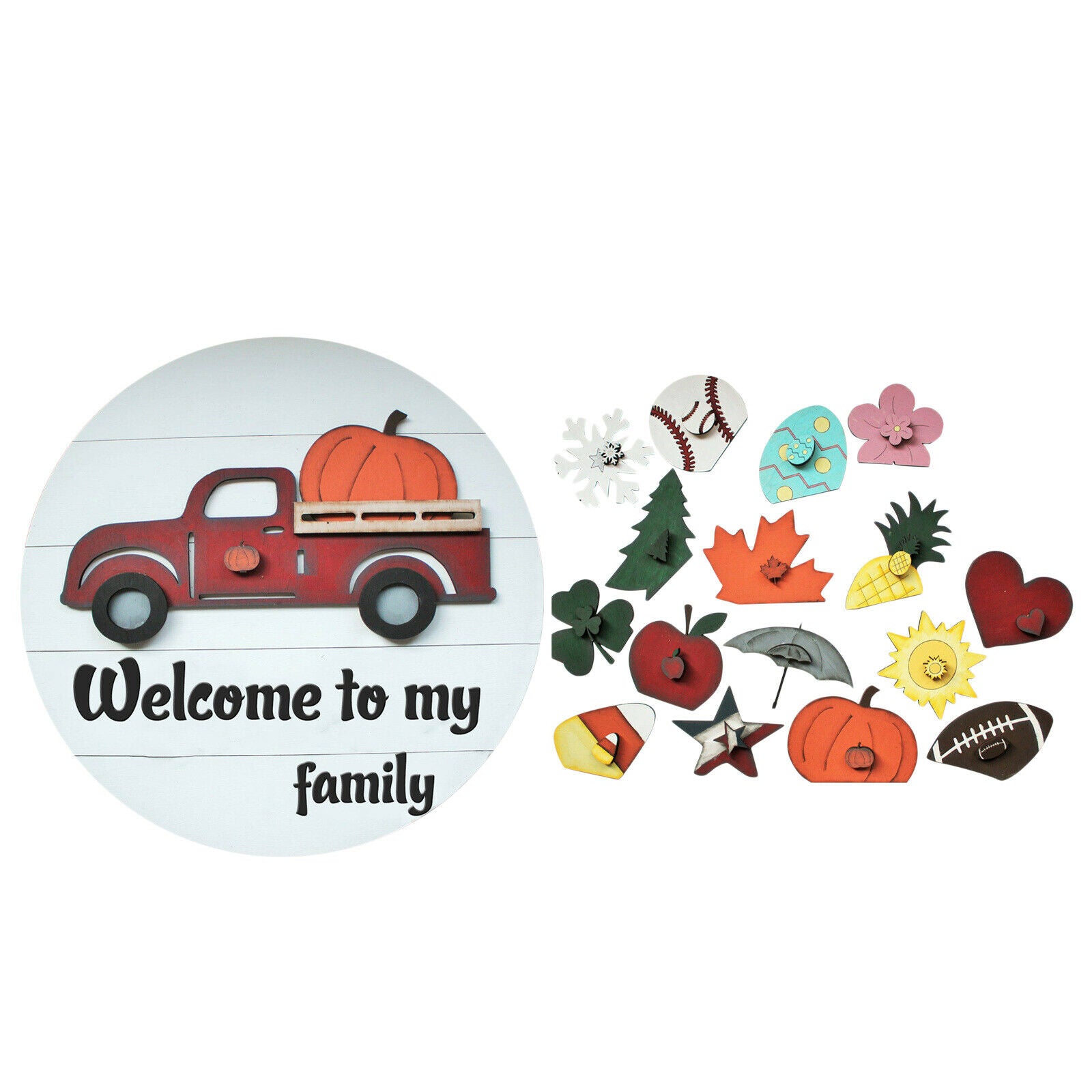 Seasonal Welcome Door Sign Hanging Garland Christmas Festive Decoration