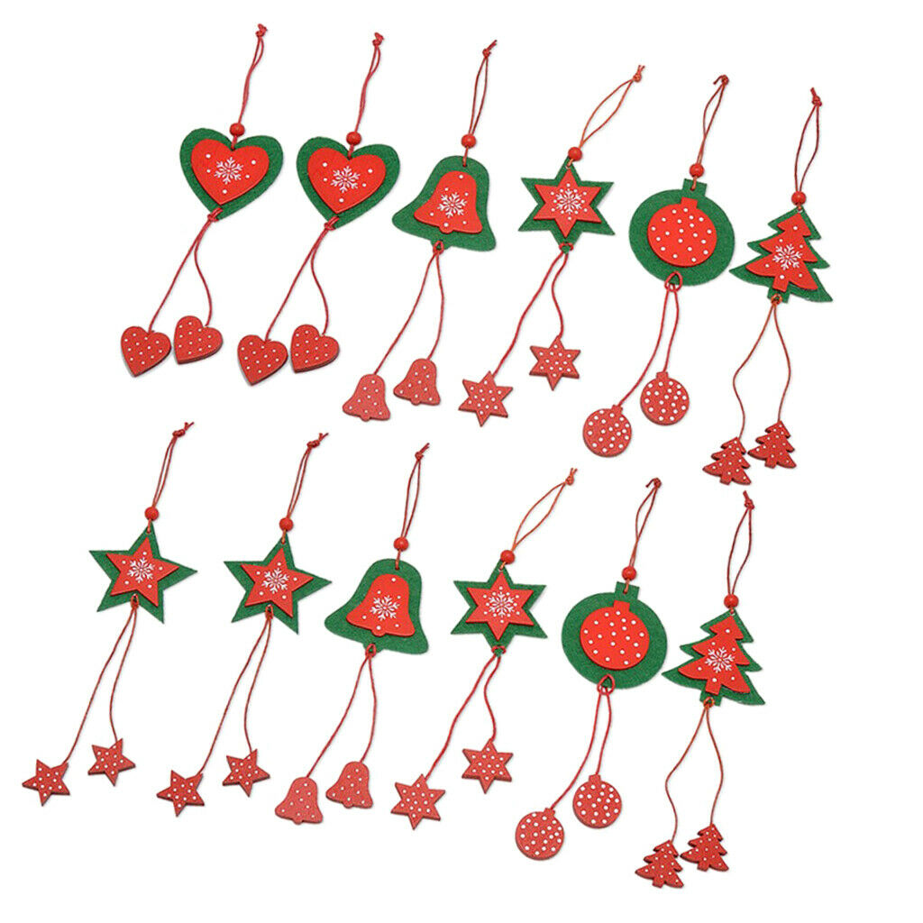 12x Non-Woven Christmas Tree Ornament Star Heart Charming Style Captivating DIY
