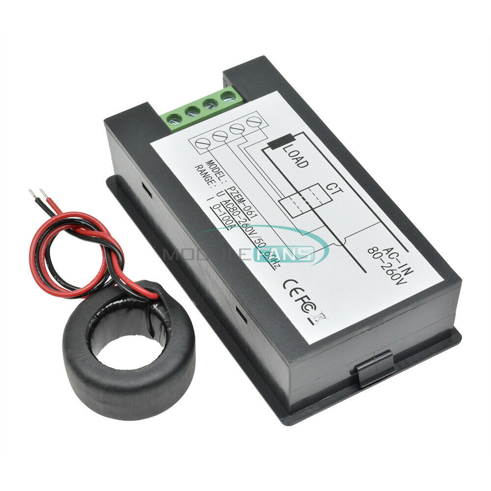 Digital Voltage Volt Current Meter Panel Power Energy LCD AC 80-260V 0-100A