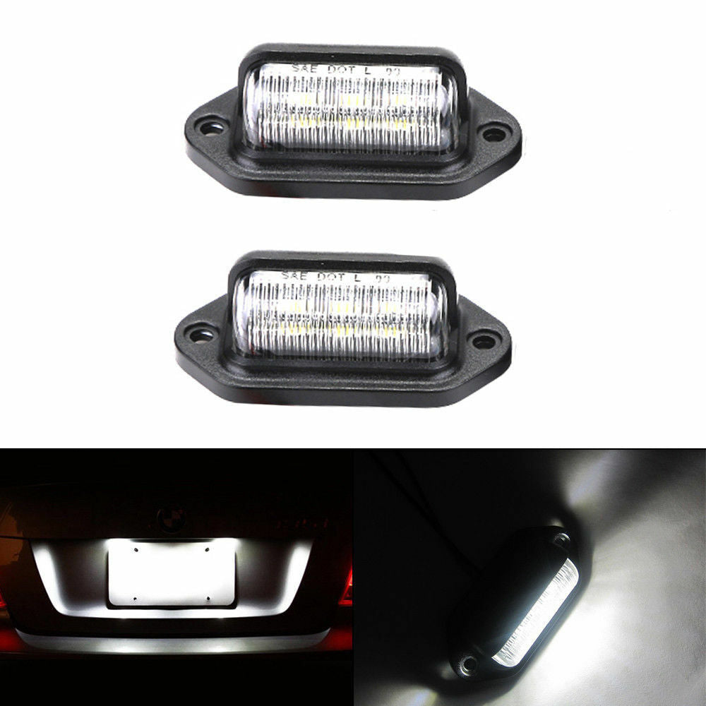 2Pcs Universal LED License Number Plate Light Lamps for Truck SUV Trailer Lorry