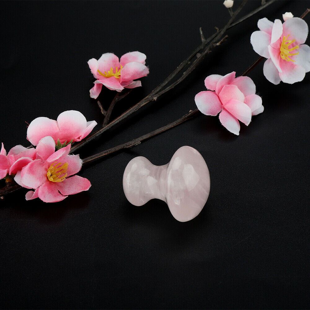 Rose Quartz Aventurine Stone Mushroom Shape Handmade GuaSha Massager Tool
