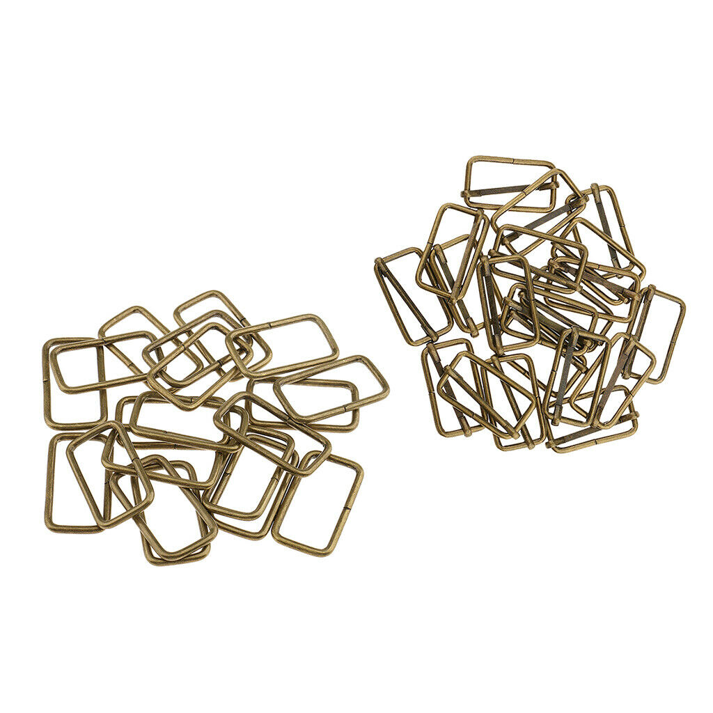 40pcs Metal Adjustable Buckles Square Bag
