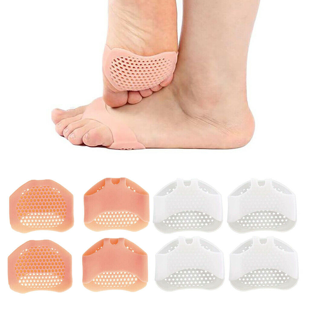 4 Pairs Set Unisex Ball of Foot Pads Metatarsal Pads Support Foot Cushion