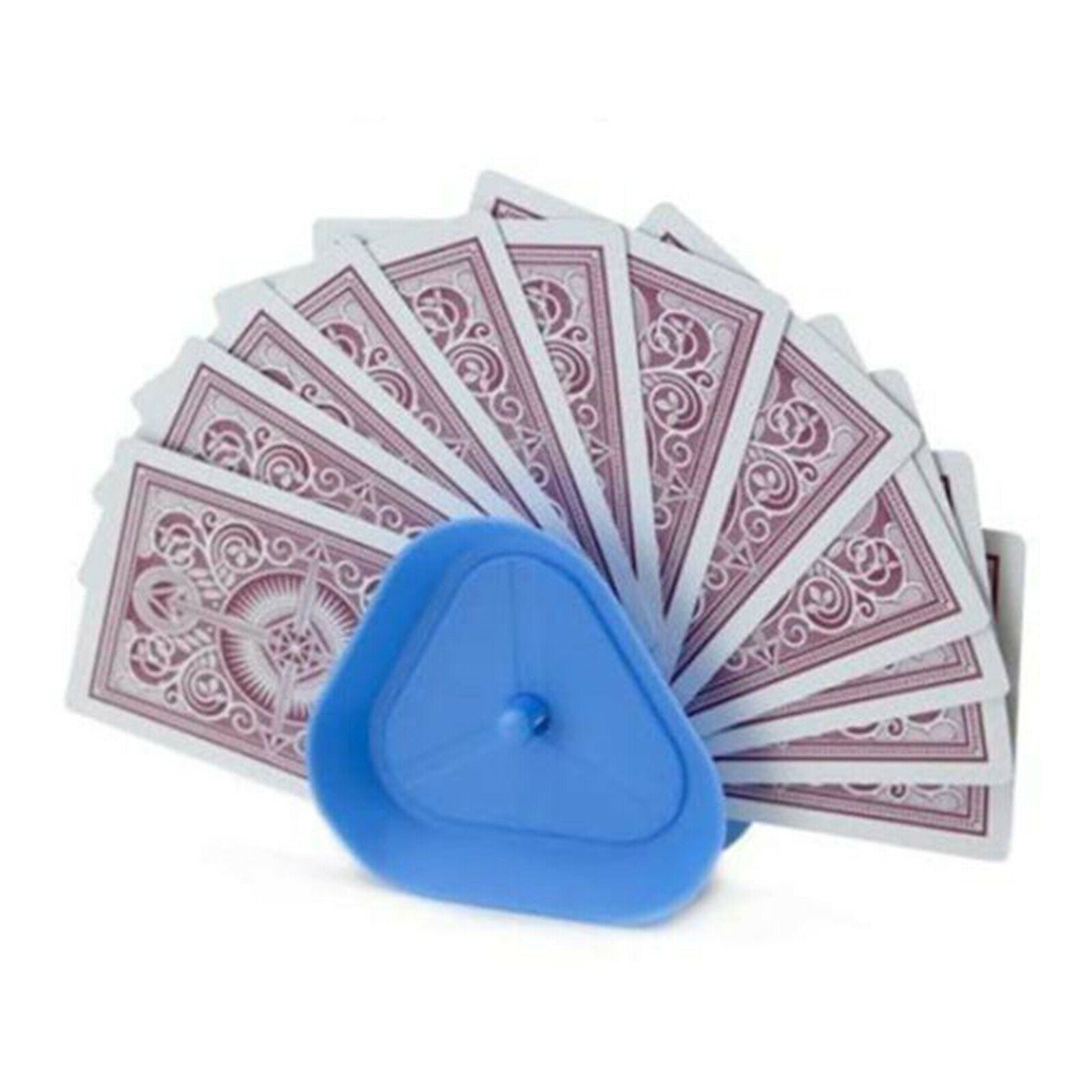 4Pcs Triangle Shaped Playing Card Holder Red Blue Green Yellow for Children