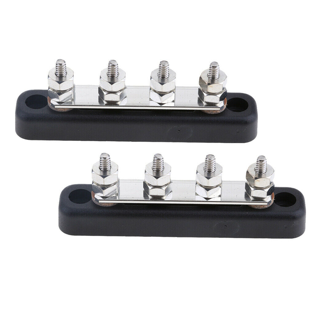 2pcs 4-gang Power Distribution Bus Bars 100A for Auto Marine Yacht Motorhome