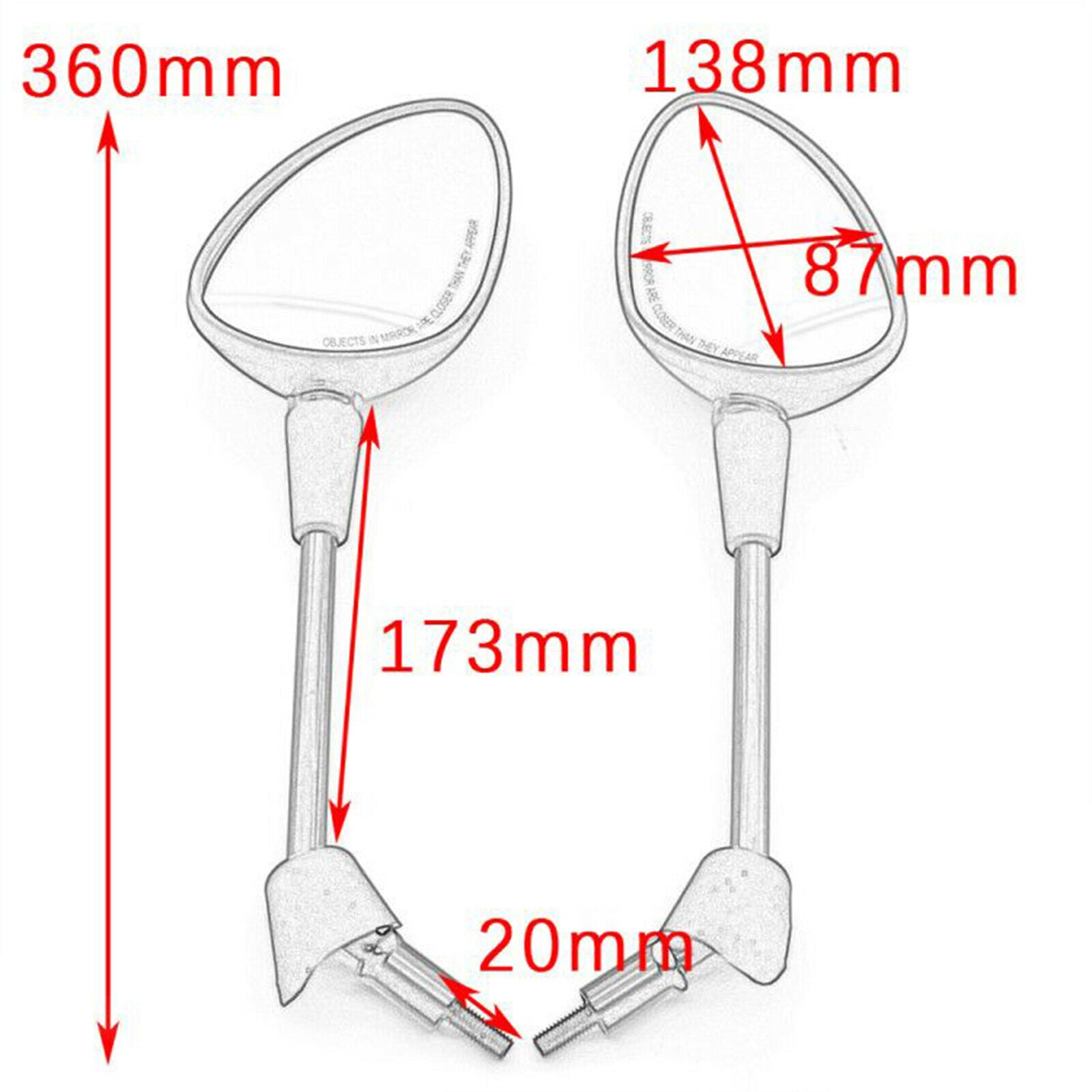 2x Rear view Mirrors for Vespa GTV 250 300 300ie Left & Right Premium Black