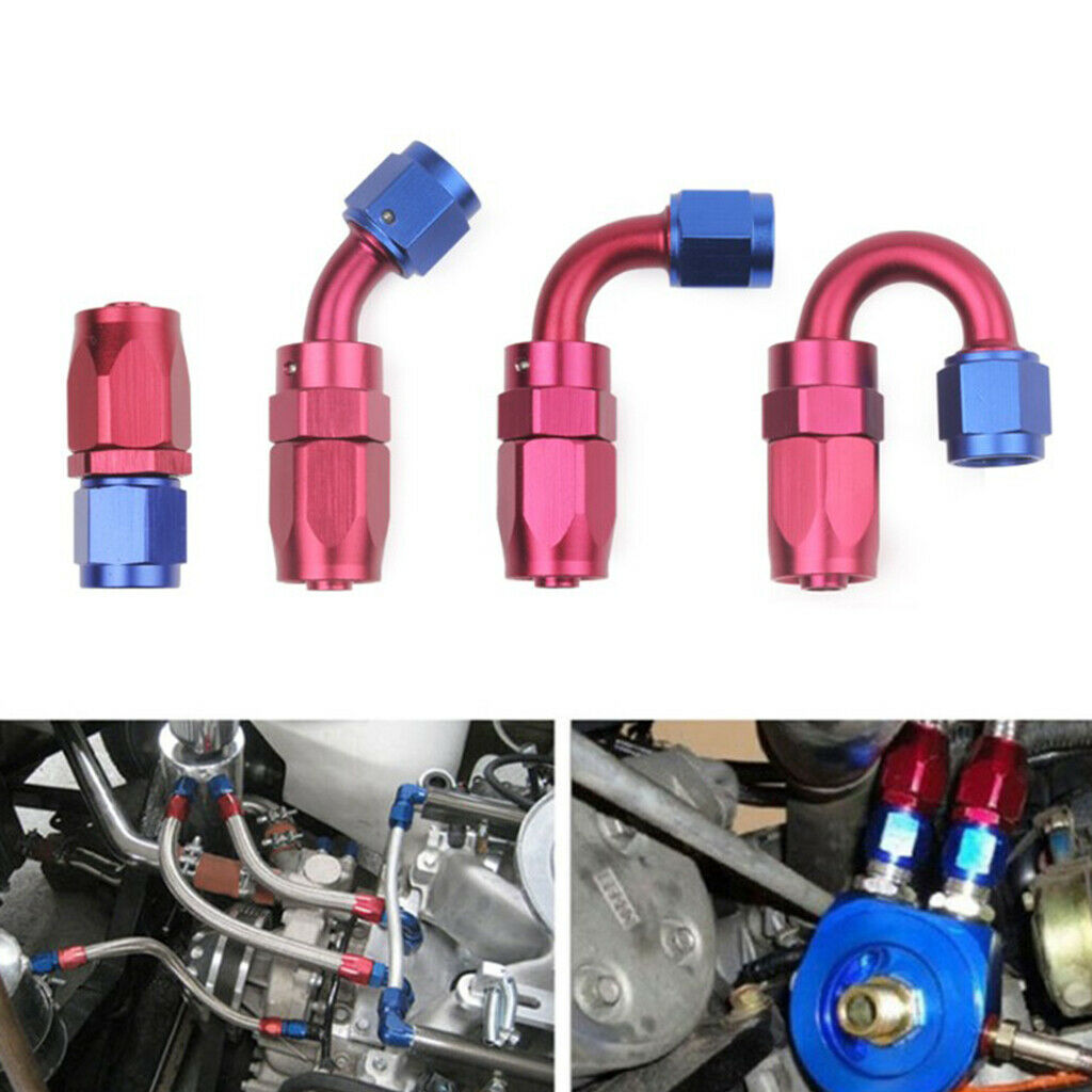 4x Reusable Anoized 6AN Straight Elbow 0 45 90 180 Degree AN6 Hose End