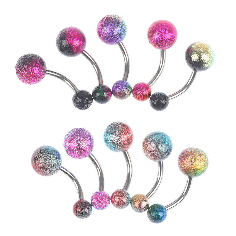 10pcs Colorful Acrylic Sexy Ball Navel Piercings Belly Button Rings Body Jewe Tt
