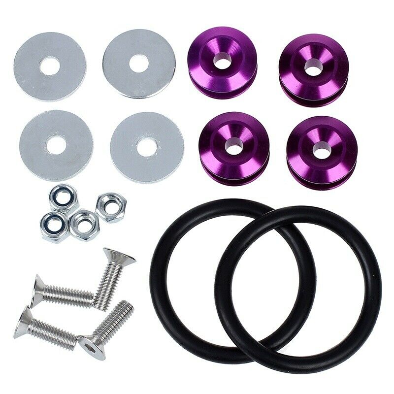 Purple  Release JDM Bumper Fender Trunk Fastener Screw Bolt Loop  Kit H1E9E9