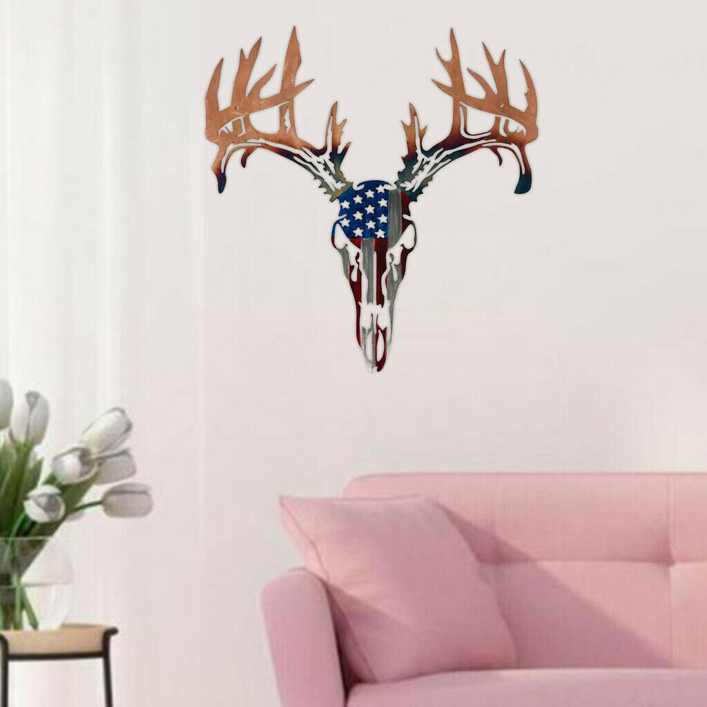 Deer Head Metal Wall Art Sculpture Decoration Outdoor Garden Wall Decor