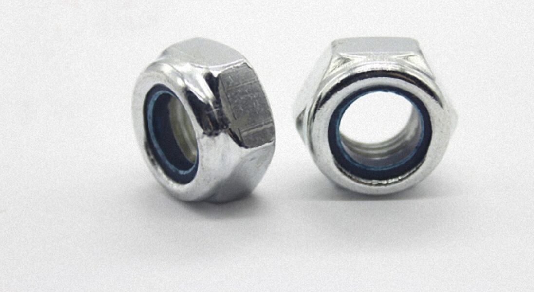 new 12Pcs M6 x 1 Stainless Steel Nylon Lock Hex Nut Right Hand Thread [M_M_S]