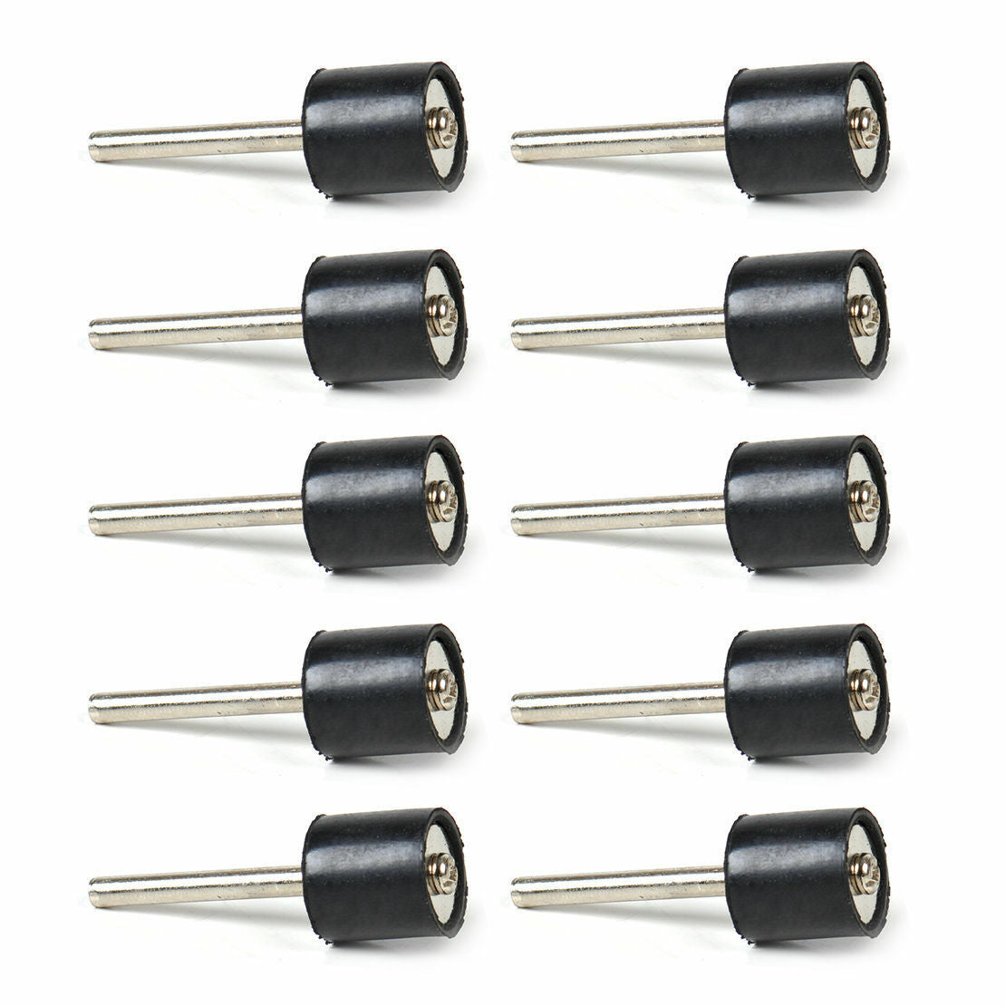 10Pcs 1/2" Drum Rubber Mandrels 3mm Shank for Sanding Sander Fit Rotary