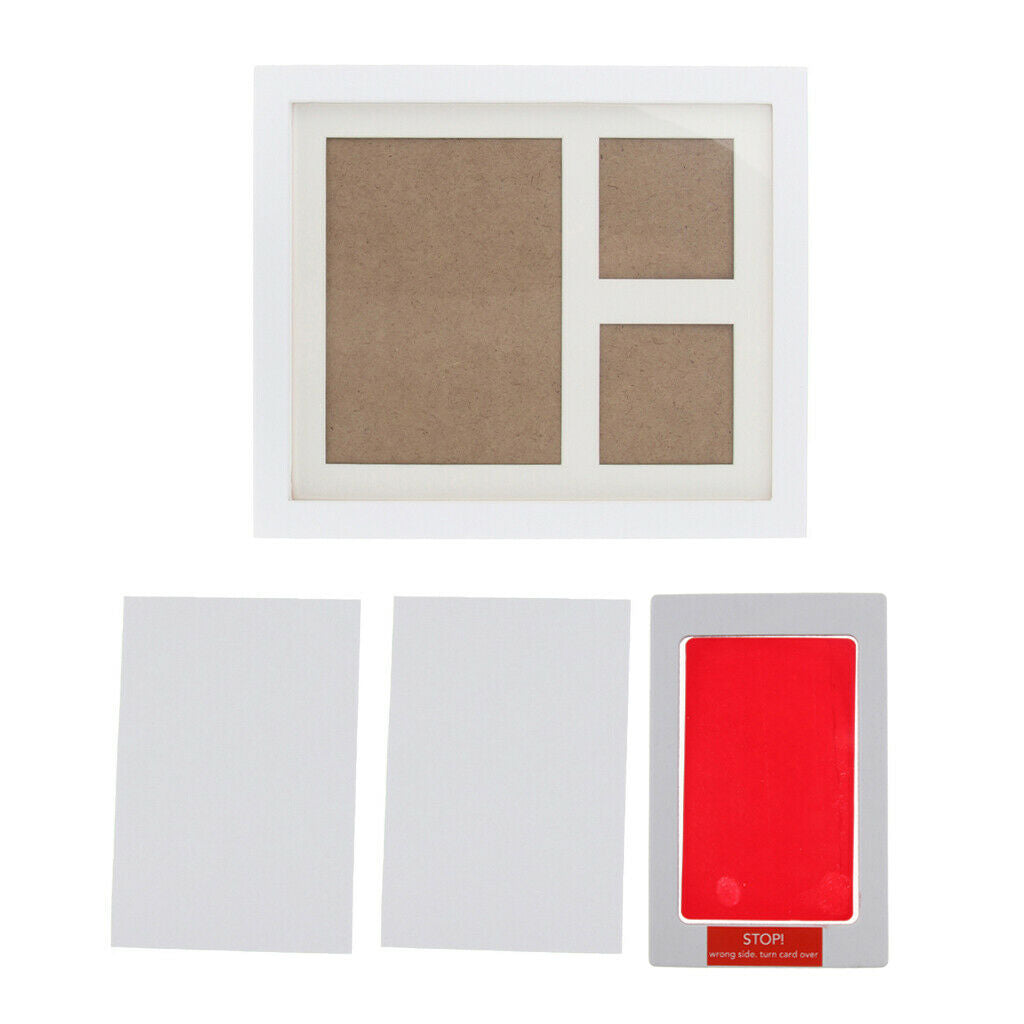 Photo Frame Newborn Baby Handprint Footprint Clean Touch Ink Pad-Red
