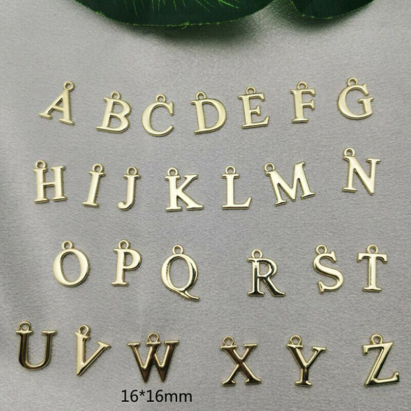 26Pcs A-Z English Letters Alphabet Pendant Initial Charm Necklace Jewelry.l8
