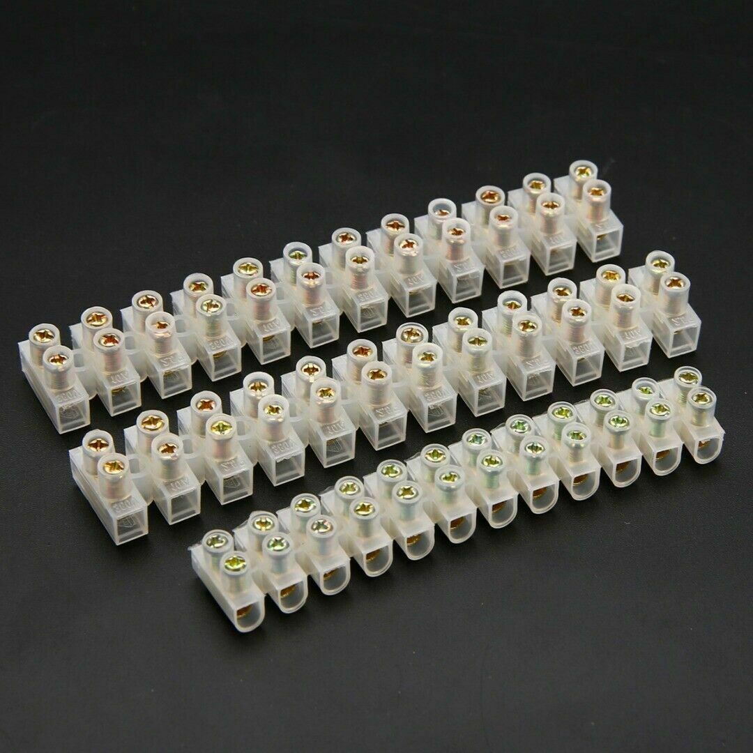 3x 12 Way Barrier Screw Terminal Block Wire Connection Connector Strip 3A 6A 10A