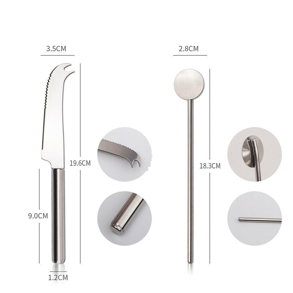 10/Set Professional Premium 304 Stainless Steel Cocktail Shaker Set Ice Tongs