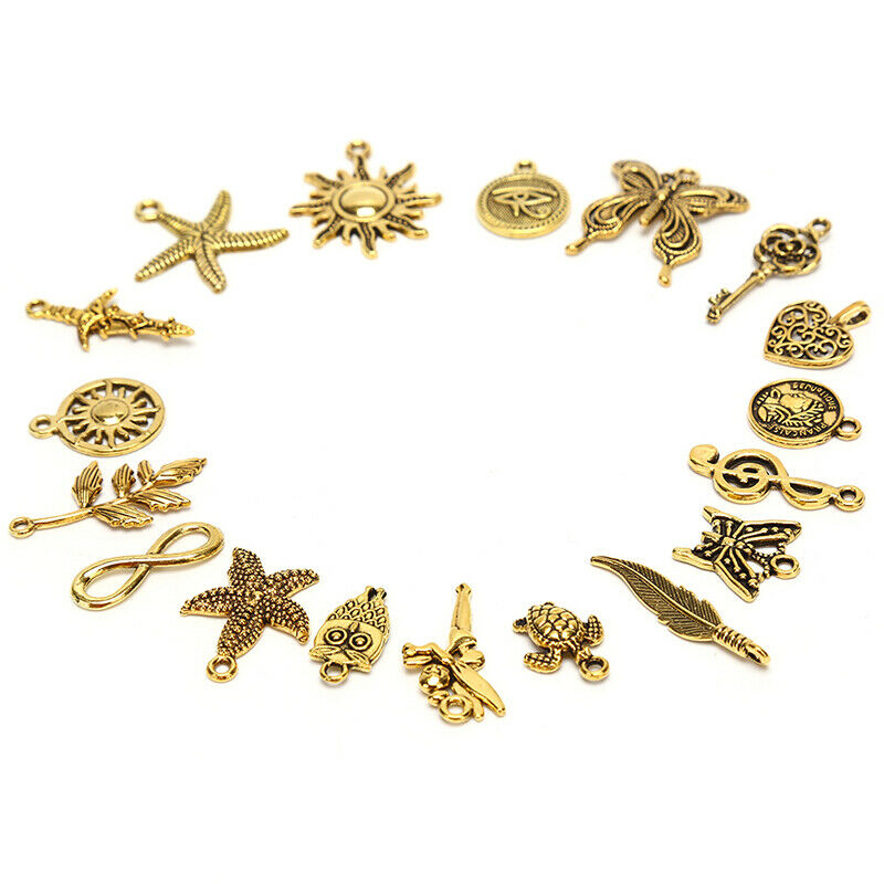 100Pcs/Set Alloy Mix Starfish Tortoise Charms Pendant Jewelry DIY Making CrafDD