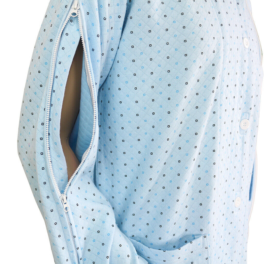 Cotton Detachable Patient Pajamas Home Care  Nursing Clothes L