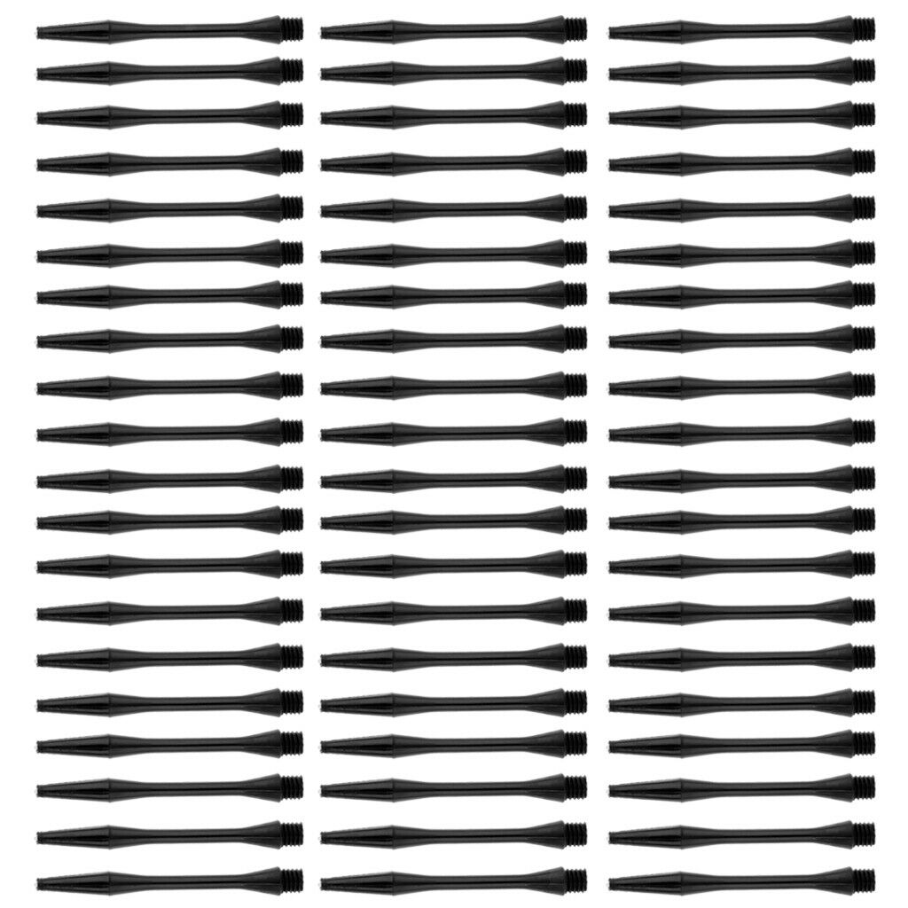60 Pcs Plastic 54mm 2BA Anodised Re-Grooved Dart Stems / Shafts Diam 6mm