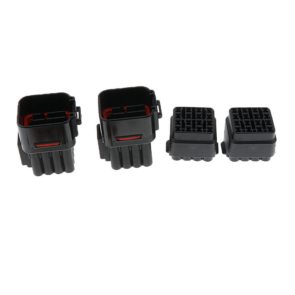 2 Kits Car Motorcycle Waterproof 16Pin Electrical Connector Wire Plugs