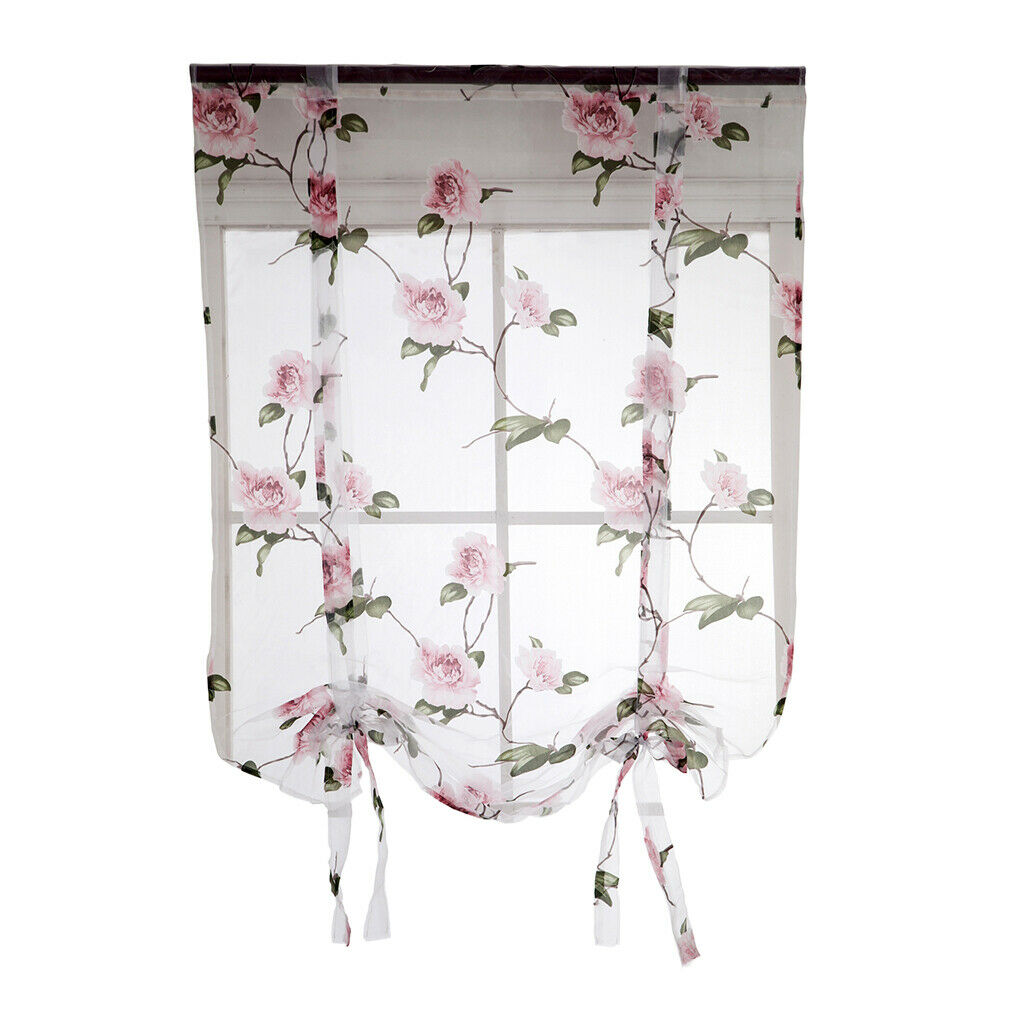 Curtain Tie-up Short Window Curtain Sheer Voile Gauze for Balcony Bathroom