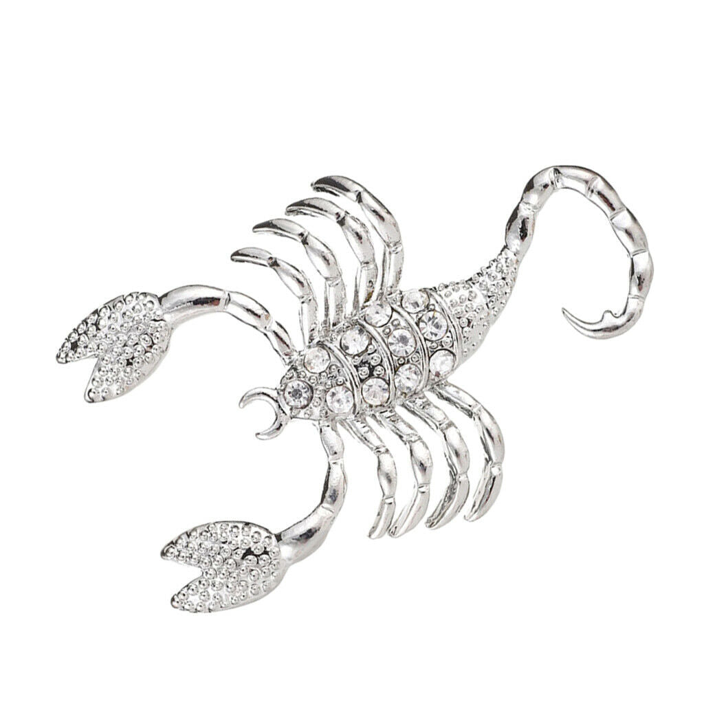Crystal Scorpion Brooch Pin Clothing Breastpin Women Mens Punk Accessories