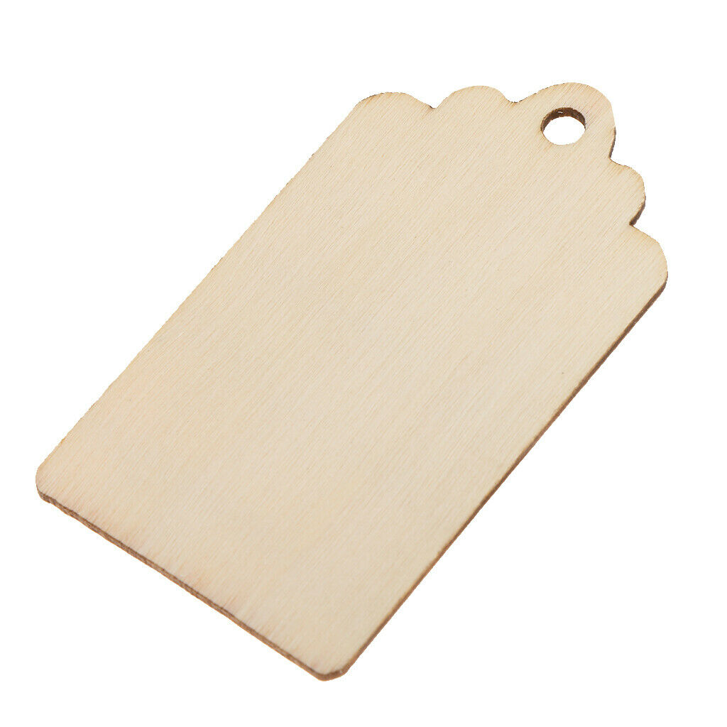 50 Piece Natural Rectangle Blank Wooden Gift Tags Wood Hanging Label Plaque