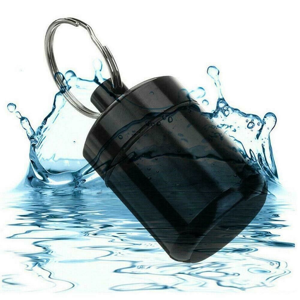 Waterproof Pill Box Keychain Medicine Bottle Drug Aluminum Holder Container Case