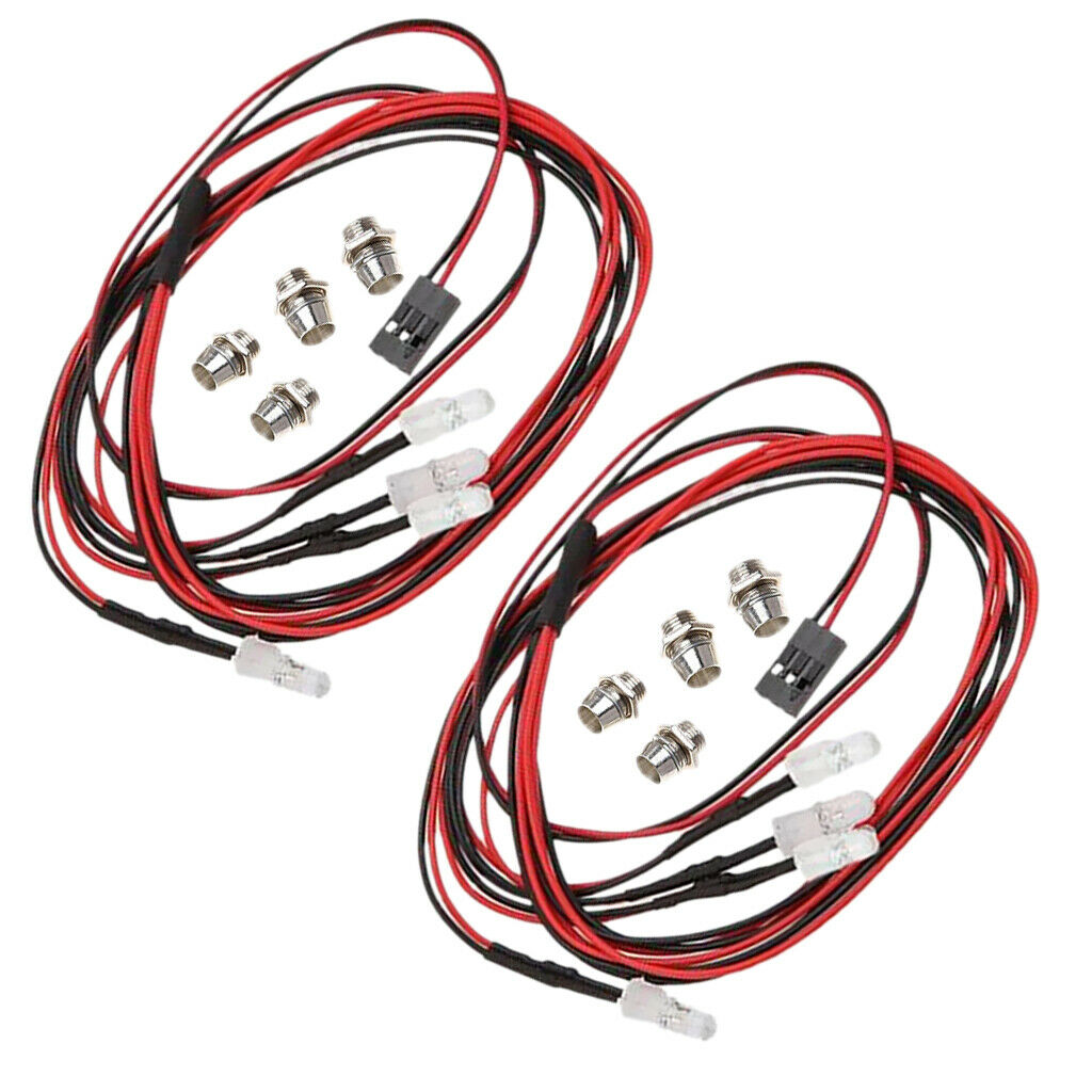 8 LED 5mm Haedlight Bright Lights White+Red for 1/10  Redcat RC Cars