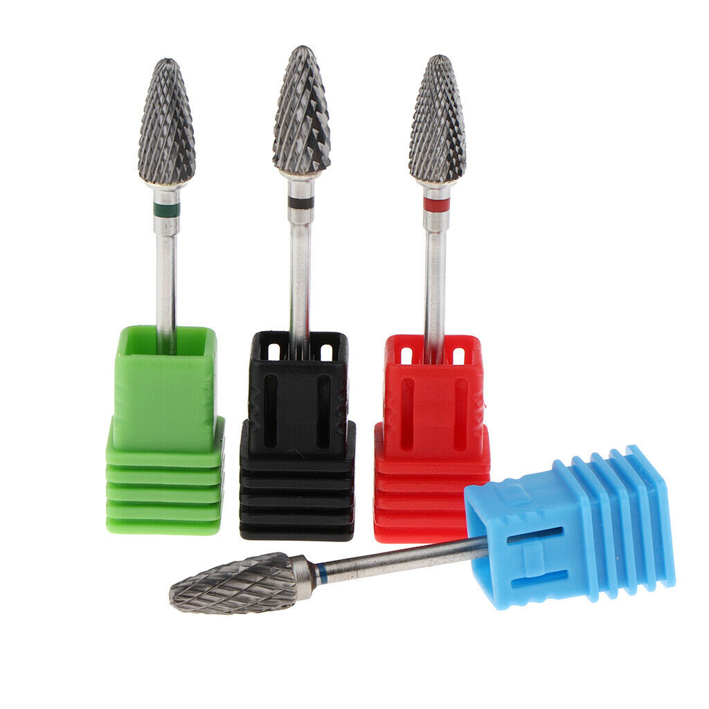 4 Piece Electric Manicure Drill Bits, Barrel Head, Acrylic Gels