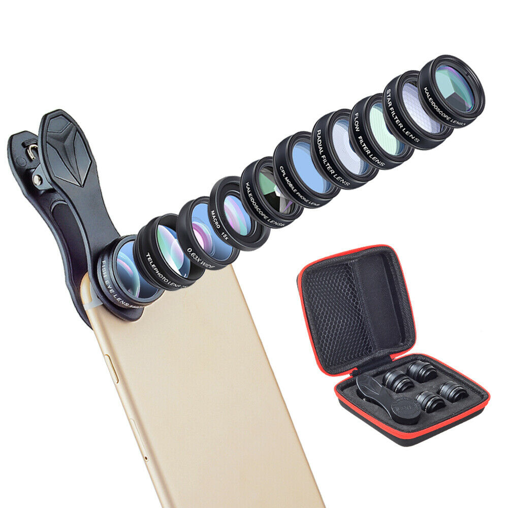 10in1 Smartphone Phone Camera Lens Kit Wide Angle Lens & Macro Lens + Fisheye US
