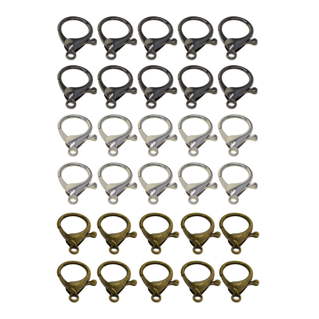 30pc Mix Large Lobster Clasps Alloy Lobster Claw Clasps DIY Jewelry Findings