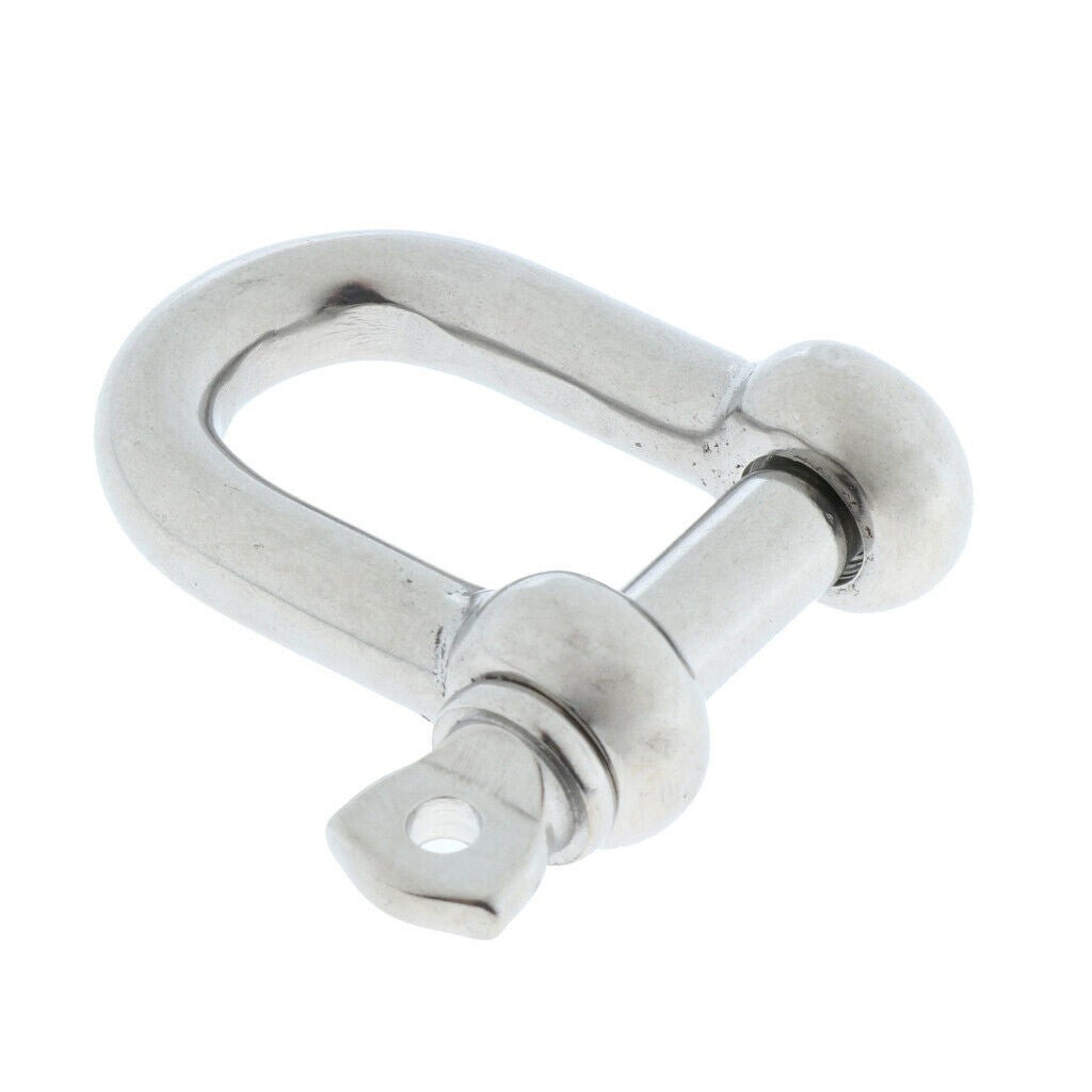 6pcs M8 Stainless Steel Screw Pin Anchor Bow Shackle- Marine Graded, Rustproof