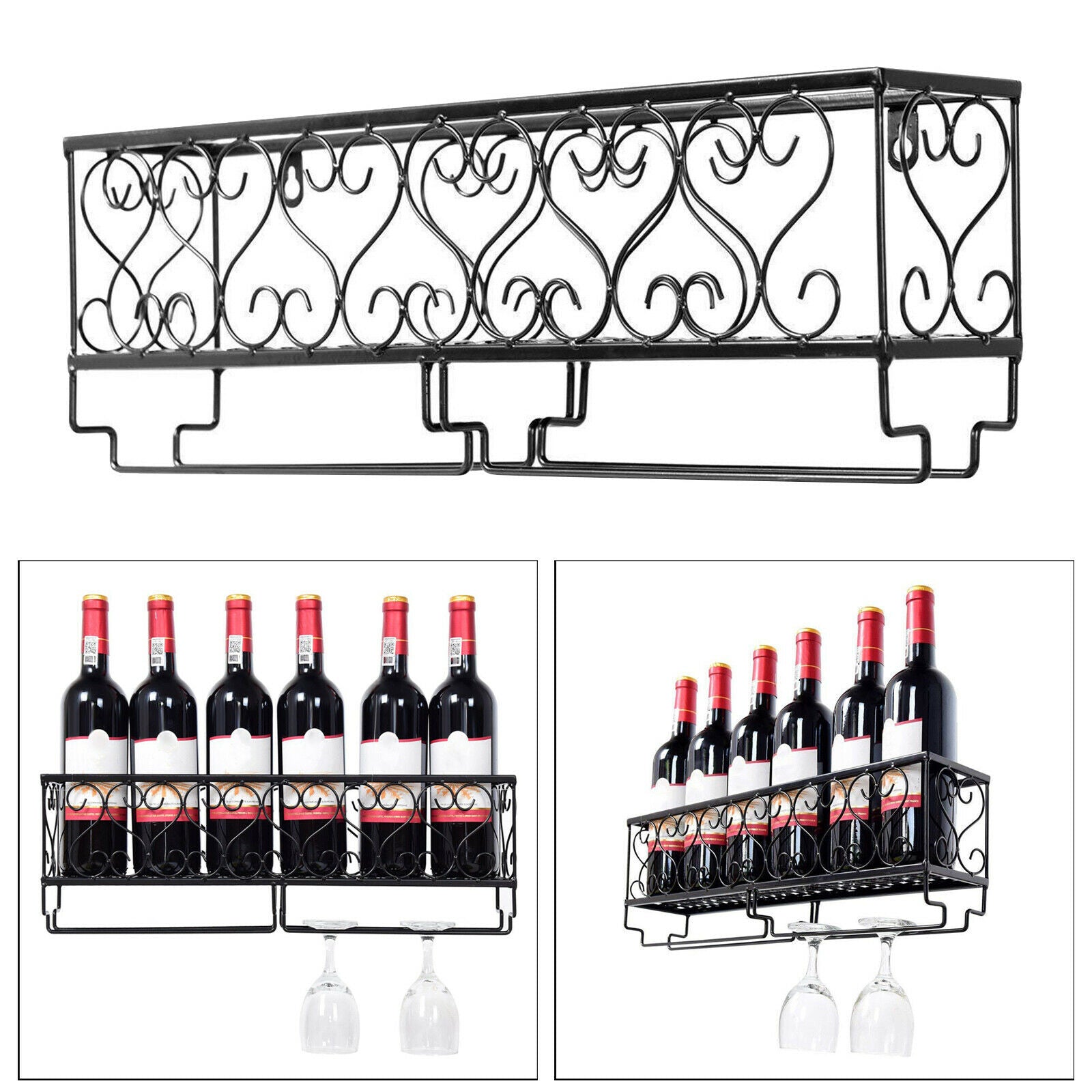Hanging Wine Rack Stemware Racks Goblet Stemware Rack Bottle Storage Holder