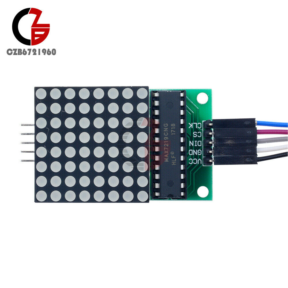 10PCS MAX7219 LED 8x8 Dot Matrix Module Red Light Assembled w/ Cable For Adduino