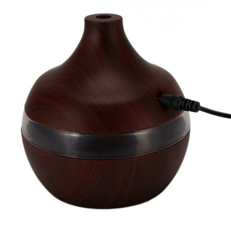 Usb 300Ml Aroma Humidifier Aromatherapy Wood Grain 7 Color Led Lights ElectricQ4