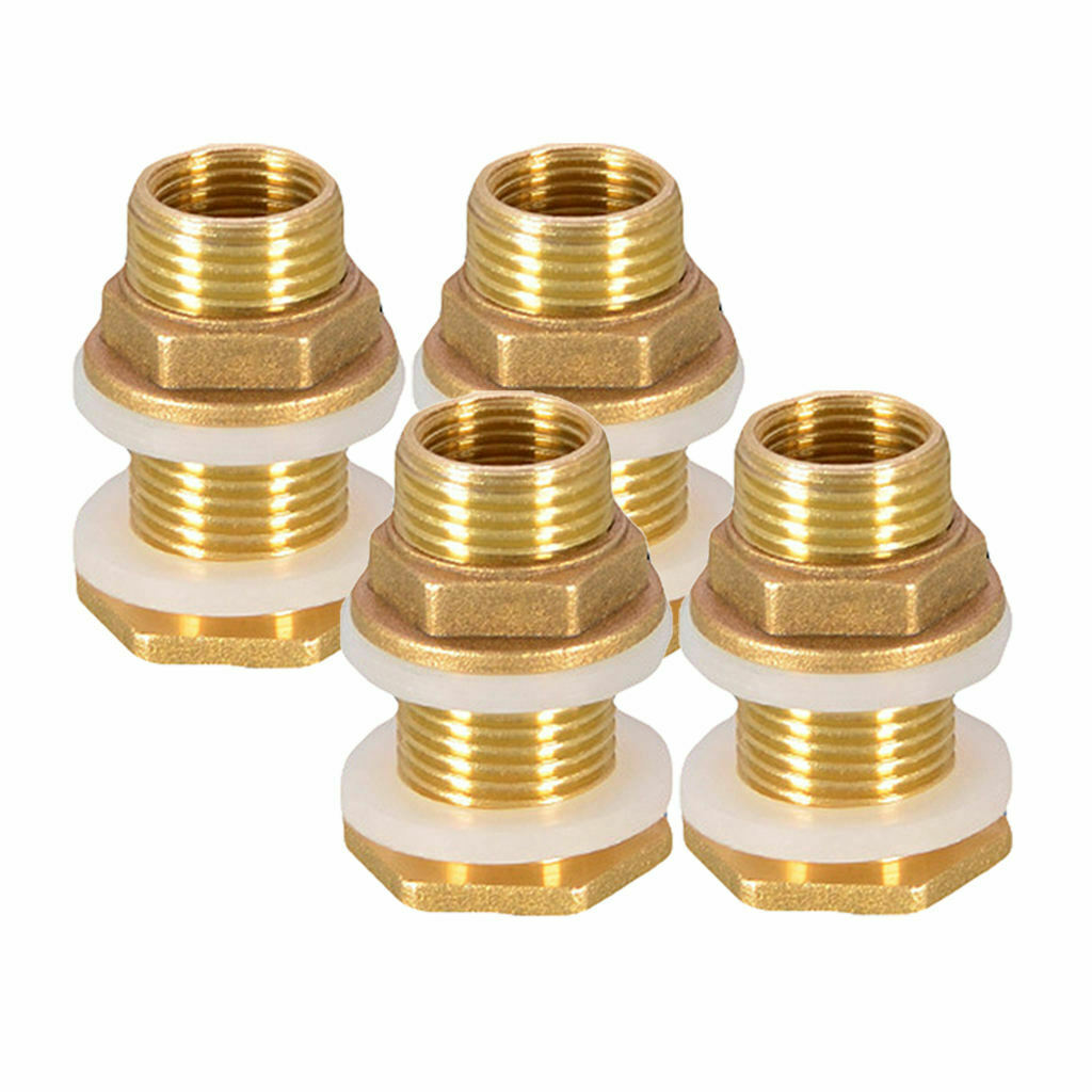 4x Solid Brass Water Tank Connector DN15 M1/2'' for Water Tanks Garden