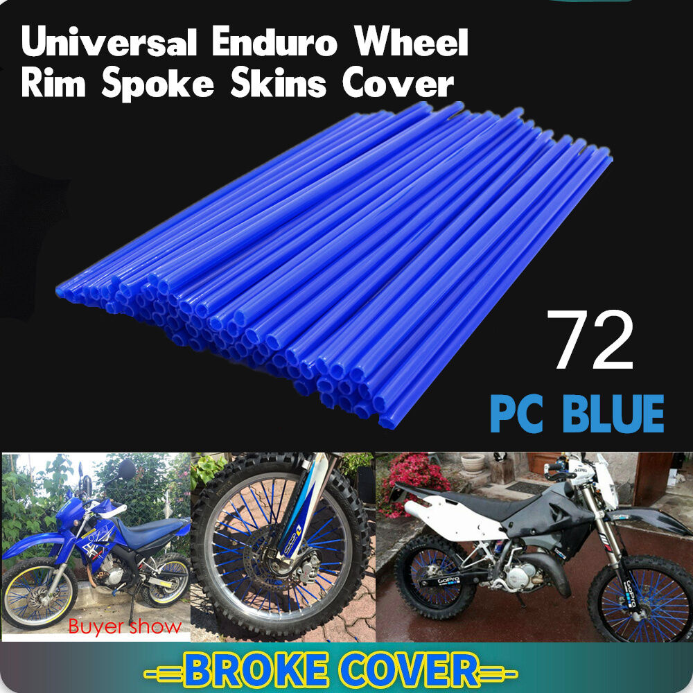 Motocross Dirt Bike Enduro Wheel Rim Spoke Skins Cover FOR BMW BLUE